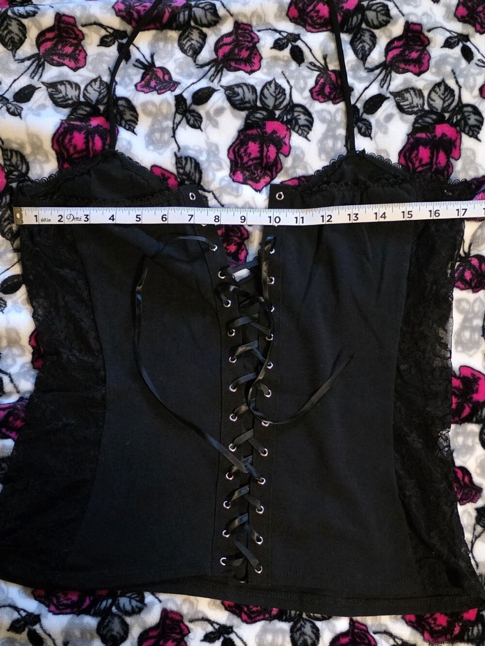‼️SOLD ON DEPOP‼️Demi Loon Black Lace Corset Top w/Adjustable Halter Tie Ribbon - Picture 9 of 11